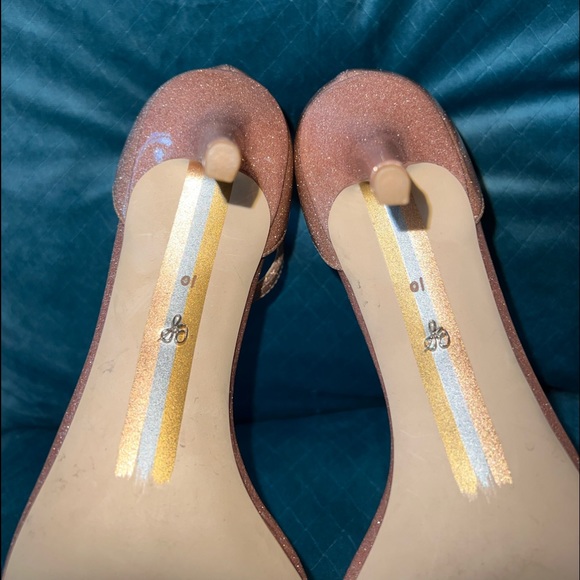 Sam Edelman Patti Strap Pink sparkle Sandal Heel size 10 - Picture 7 of 7